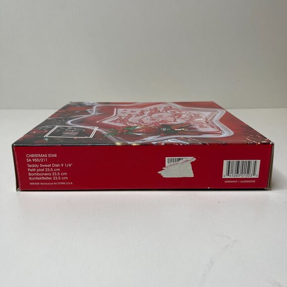 Mikasa Christmas Star Teddy Sweet Glass Serving Platter Holiday Tray 9.25” - Picture 10 of 13